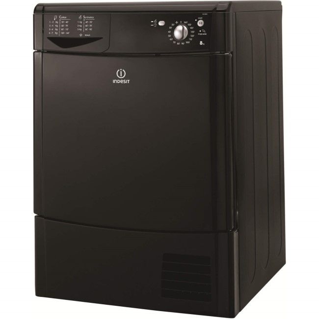 Indesit IDC85K Free-Standing Condensing Tumble Dryer in Black