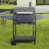 GRADE A1 - iQ Charcoal American Grill BBQ with Chimney Smoker Function Free Accessory Pack Includes BBQ Cover Utensil Set and Charcoal Starter