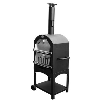 3-in-1 Charcoal Outdoor Pizza Oven BBQ & Smoker - Includes BBQ Cover and Utensil Set