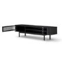 Wide Black Oak TV Stand with Storage - TV's up to 77" - Jarel