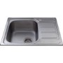 Single Bowl Inset Chrome Stainless Steel Kitchen Sink with Reversible Drainer - CDA