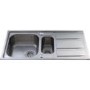 1.5 Bowl Inset Chrome Stainless Steel Kitchen Sink with Deep Reversible Drainer - CDA