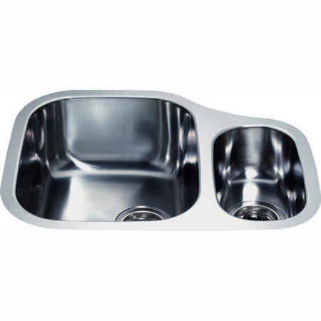 GRADE A1 - CDA KCC28SS Undermount Sink One And Right Hand Half Bowl