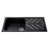 Single Bowl Inset Black Composite Kitchen Sink with Reversible Drainer - CDA