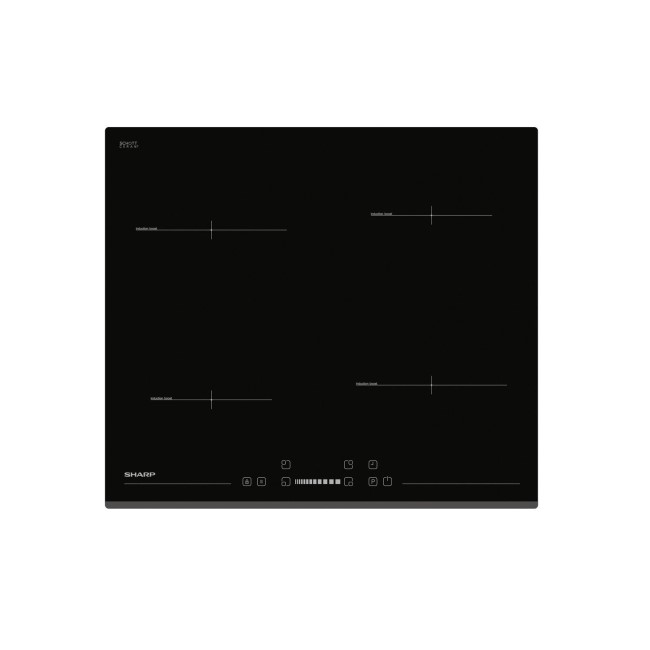 Sharp KH6I19BS00 60cm Induction Hob With Slider Touch Control  Timer and Front Bevel Edge