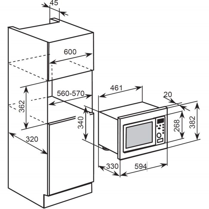 Kitchen Solutions KISMW1 Built in Microwave Oven Appliances Direct