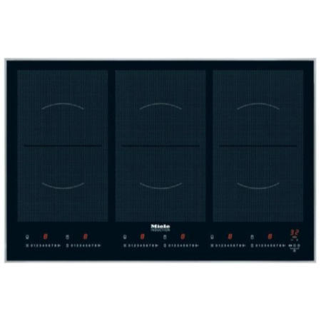 Miele KM6366 80.6cm Wide 6 Zone Induction Hob With 6 PowerFlex Zones - Stainless Steel Frame