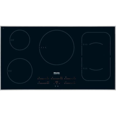 Miele KM6386 942 mm Wide Touch Control Five Zone Induction Hob Black With Stainless Steel Rim