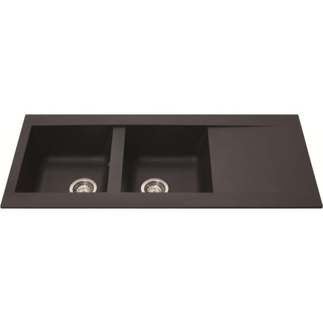 CDA KP33BL 2.0 Bowl Reversible Composite Sink - Black