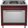 Indesit KP9F11SRGS 90cm Wide Dual Fuel Range Cooker - Red