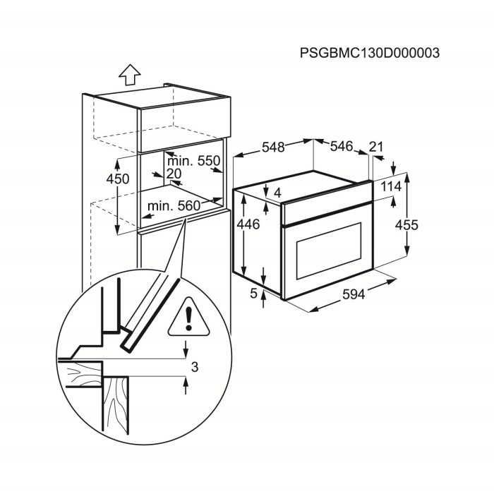 AEG KR8403001M Touch Control Compact Height Builtin Microwave Oven Wth
