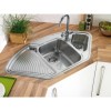 GRADE A2 - Astracast LD15XXHOMESK1 Lausanne 1.5 Bowl Left Hand Drainer Polished Stainless Steel Corner Sink
