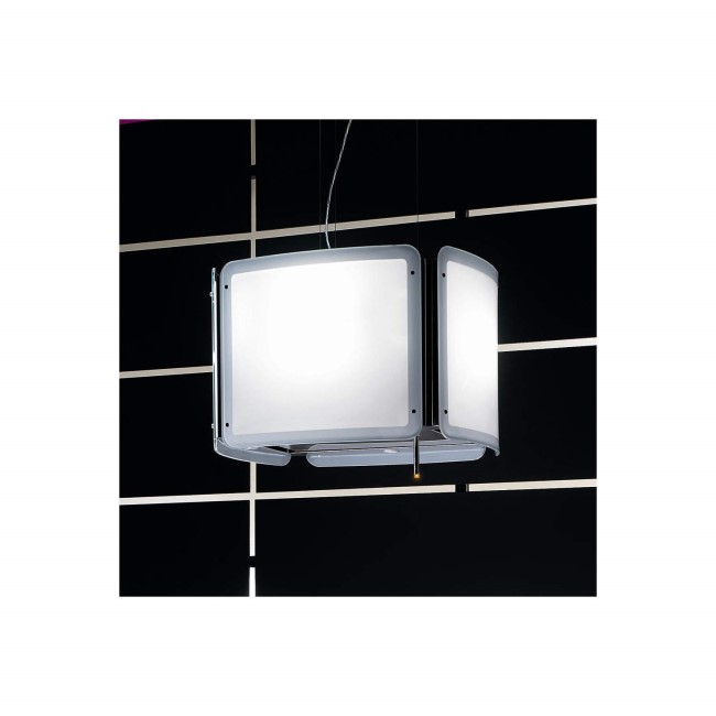 Elica LIGHT-CUBE-ISLA Light Cube Decorative Stainless Steel And White Glass 55cm Island Cooker Hood