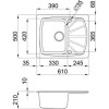 GRADE A3 - Reginox LIVING125-B 1.0 Bowl Regi-Granite Composite Sink With Compact Reversible Drainer Metaltek Bl