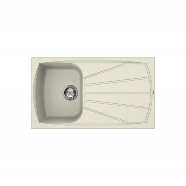 Reginox LIVING400-C 1.0 Bowl Regi-Granite Composite Sink With Reversible Drainer Granitetek Cream