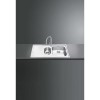 GRADE A2 - Smeg LM102S-2 Alba 1.5 Bowl Inset Fabric Finish Stainless Steel Sink With Left Hand Drainer