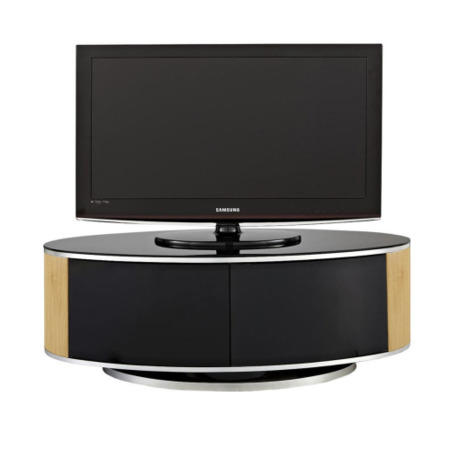 MDA Designs Luna Black and Oak TV Cabinet up to 50 inch 