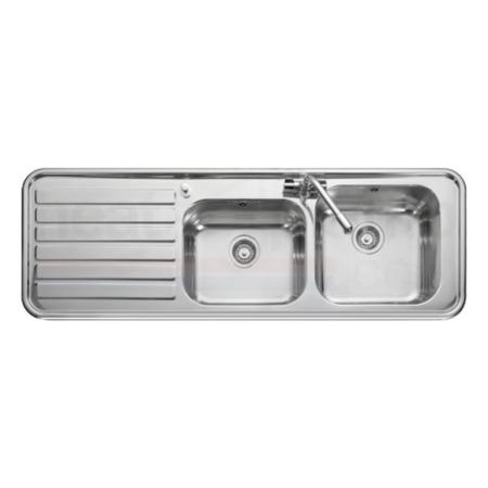 GRADE A1 - Leisure Sinks LX155L Luxe Stainless Steel 1500x500 2.0 Bowl 1 Left Hand Drainer 1 Taphole Including