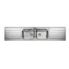 Leisure Sinks LX84 Luxe Stainless Steel 2125x460 2.0 Bowl Double Drainer 1 Taphole Including Popup W