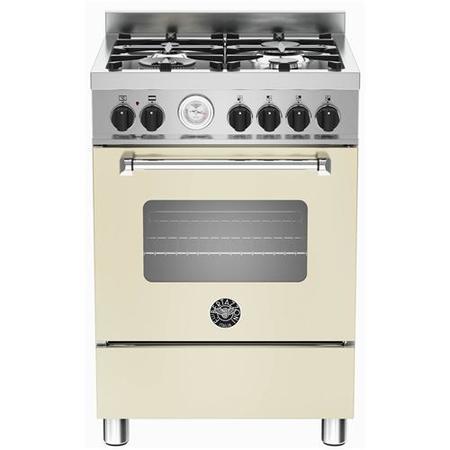 Bertazzoni MAS60-4-MFE-S-CRE Master 60cm Dual Fuel Cooker With 4 Burners And 1 Oven Matt Cream