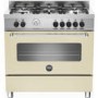 Bertazzoni MAS90-5-MFE-S-CRE Master Series 90cm Dual Fuel Range Cooker With A Single Oven-Matt Cream