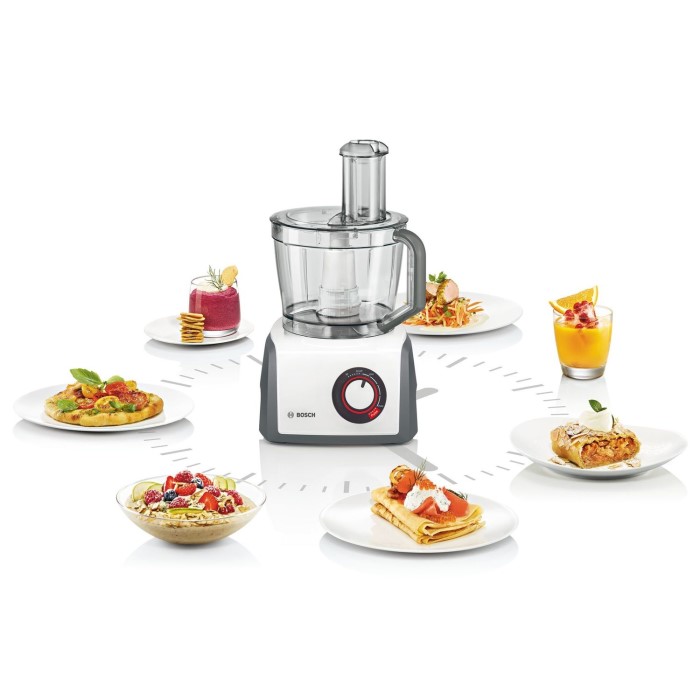 Bosch MCM62020GB 3.9L Food Processor With Blender And Juicer Attachments White Appliances Direct