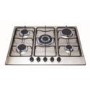 Matrix MHG200SS 68cm Wide Five Burner Gas Hob With Enamelled Pan Stands - Stainless Steel