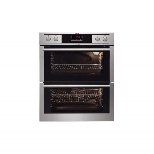GRADE A1 - AEG NC4013021M Competence Electric Built-under Double Oven Stainless Steel