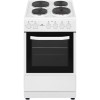 New World NWMID50EW 50cm Electric Single Oven Cooker with Solid Plate Hob - White