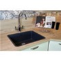 Single Bowl Black Stainless Steel Kitchen Sink - Reginox Ohio 50x40