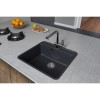 Reginox OHIO50X40TAPWINGCB Regi Color Ohio Tapwing Black Stainless Steel Kitchen Sink