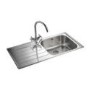 Single Bowl Stainless Steel Kitchen Sink with Left Hand Drainer - Rangemaster Oakland