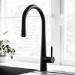 Black Single Lever Pull Out Monobloc Kitchen Sink Mixer Tap - Enza Olney