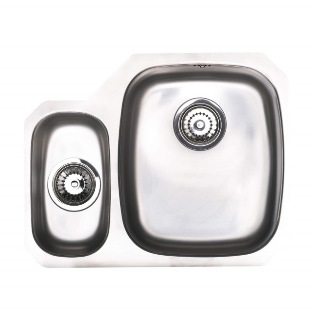 Astracast OPS3XXHOMESKR1 Opal S3' Undermount 1.5 Bowl Polished Stainless Steel Sink with Right Hand Small Bowl