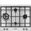 Smeg P361XGH 60cm Classic Stainless Steel 4 Burner Gas Hob with Ultra Rapid Burner