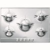 Smeg P75 72cm wide Piano Design Gas Hob in Polished stainless steel