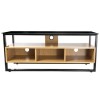 Proper TV Floor Stand Contemporary Design Tempered Glass and Wood