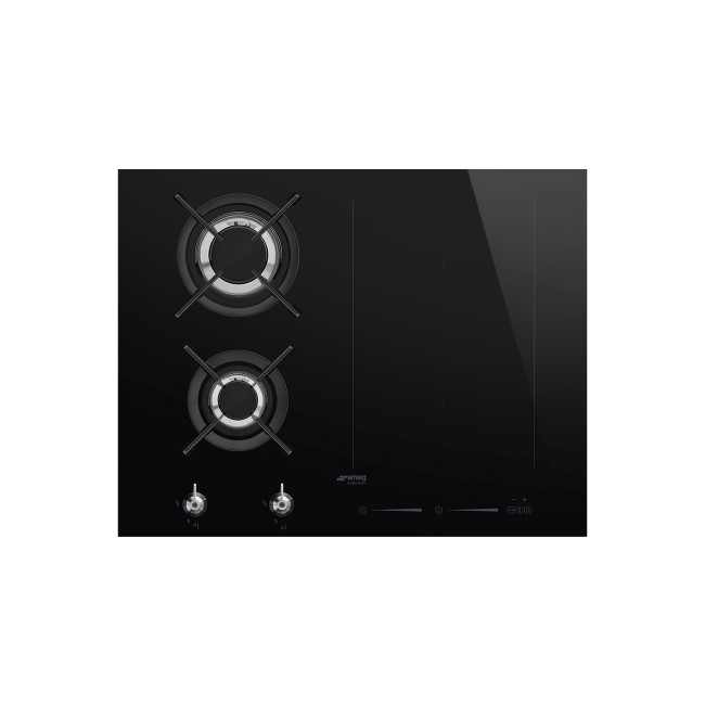 Smeg PM3621WLD 65cm Classic Mixed Fuel Hob 2 Gas Burners 1 Induction Multizone with Straight Edge Gl
