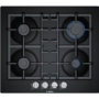 Refurbished Bosch Serie 4 PNP6B6B90 60cm 4 Burner Gas-on-glass Hob With Cast Iron Pan Stands Black