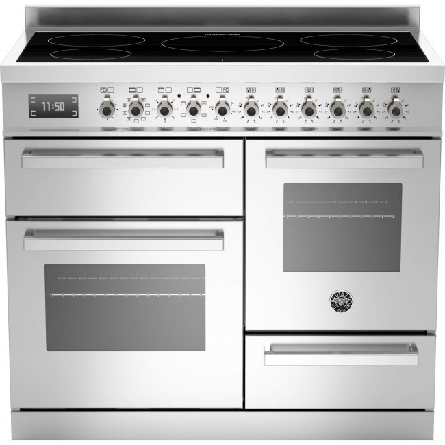 Bertazzoni Professional 100cm Triple Cavity Electric Range Cooker with Induction Hob - Stainless Steel