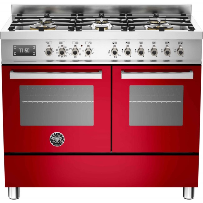 Bertazzoni PRO100-6-MFE-D-ROT Professional Series 100cm Dual Fuel Range Cooker With A Double Oven-Re