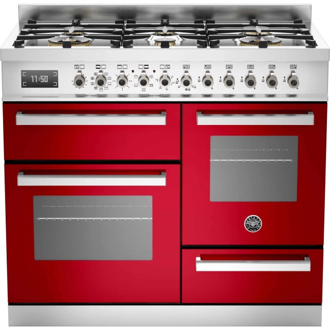 Bertazzoni PRO100-6-MFE-T-ROT Professional Series 100cm Dual Fuel Range Cooker With A Triple Oven-Re