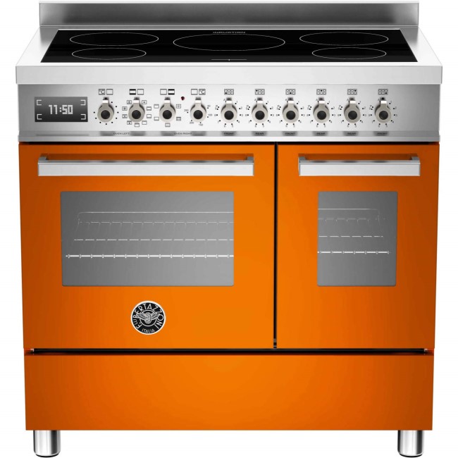 Bertazzoni Professional 90cm Double Oven Electric Range Cooker with Induction Hob - Orange