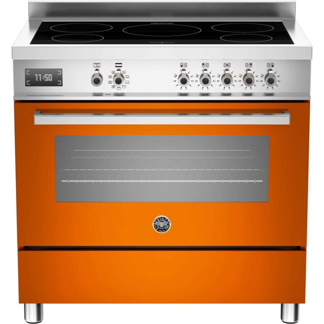 Bertazzoni Professional 90cm Single Oven Electric Range Cooker with Induction Hob - Orange