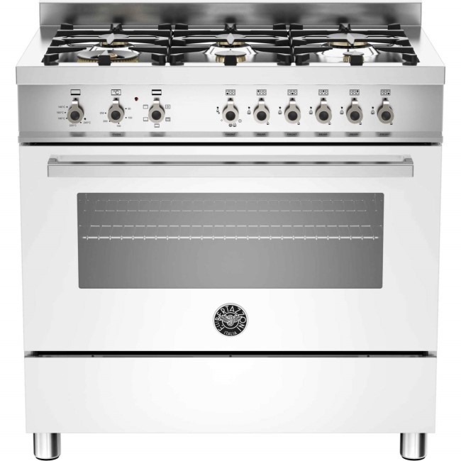 Bertazzoni PRO90-6-HYB-S-BIT Professional Series 90cm Dual Fuel Range Cooker With A Dual Energy Sing