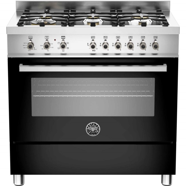 Bertazzoni Professional Series 90cm Dual Fuel Range Cooker With Dual Energy Oven - Black