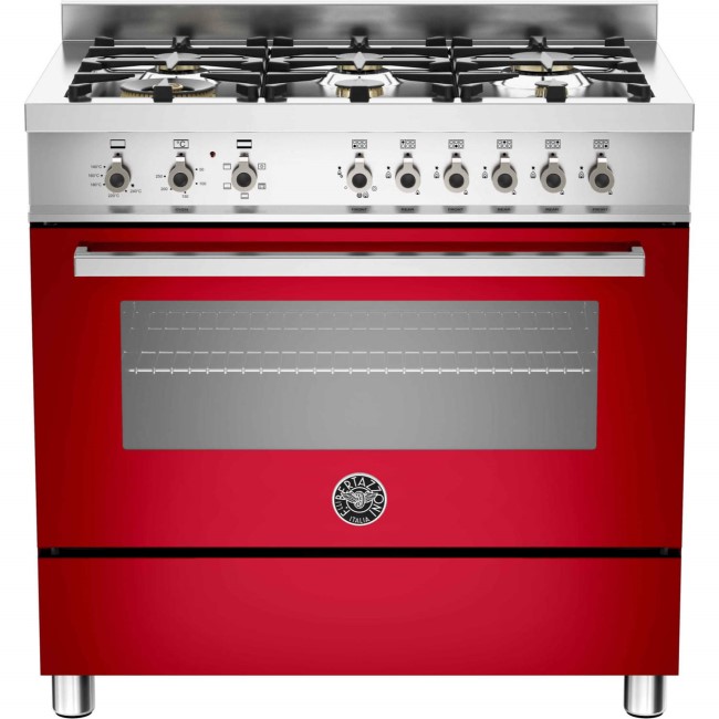 Bertazzoni PRO90-6-HYB-S-ROT Professional Series 90cm Dual Fuel Range Cooker With A Dual Energy Sing