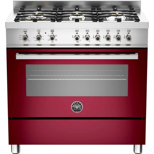 Bertazzoni PRO90-6-HYB-S-VIT Professional Series 90cm Dual Fuel Range Cooker With A Dual Energy Sing