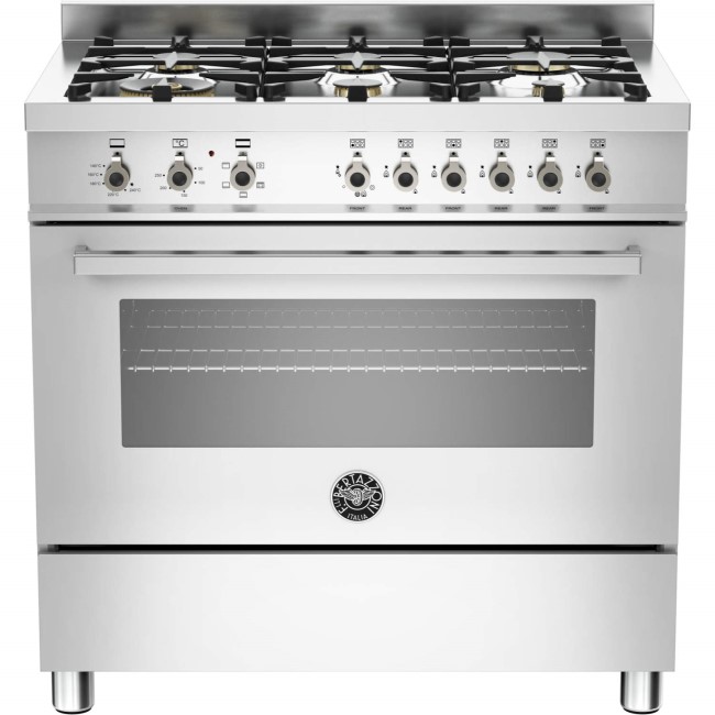 Bertazzoni Professional Series 90cm Dual Fuel Range Cooker With Dual Energy Oven - Stainless Steel