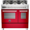 Bertazzoni PRO90-6-MFE-D-ROT Professional Series 90cm Dual Fuel Range Cooker With A Double Oven-Red